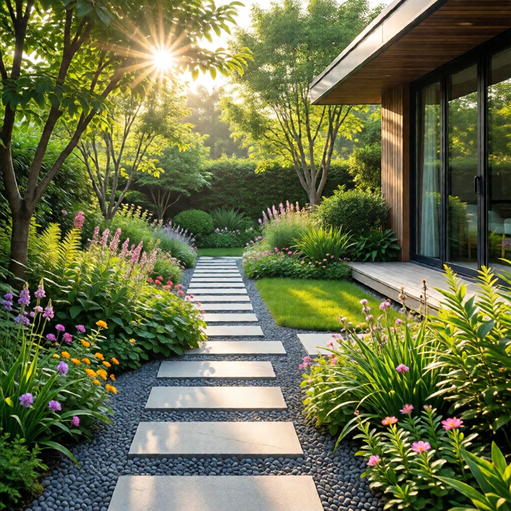 modern garden design with gravel - garden ideas and inspiration