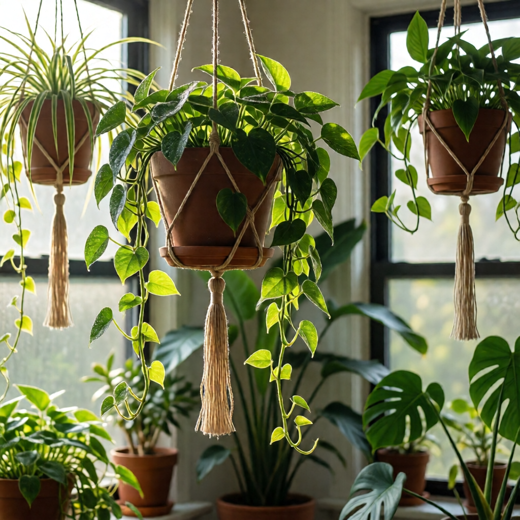 hanging indoor plants for small spaces - garden tips and ideas