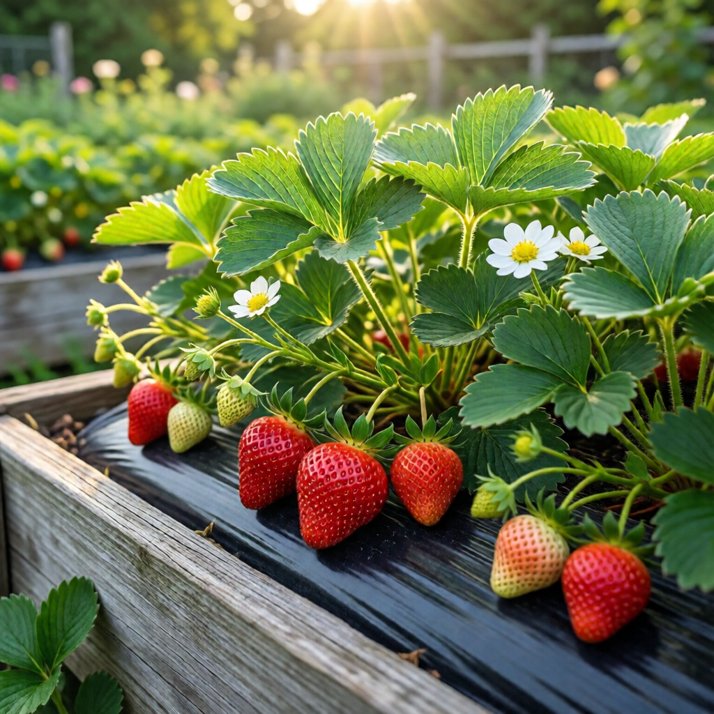 growing strawberries in raised beds - garden ideas and inspiration