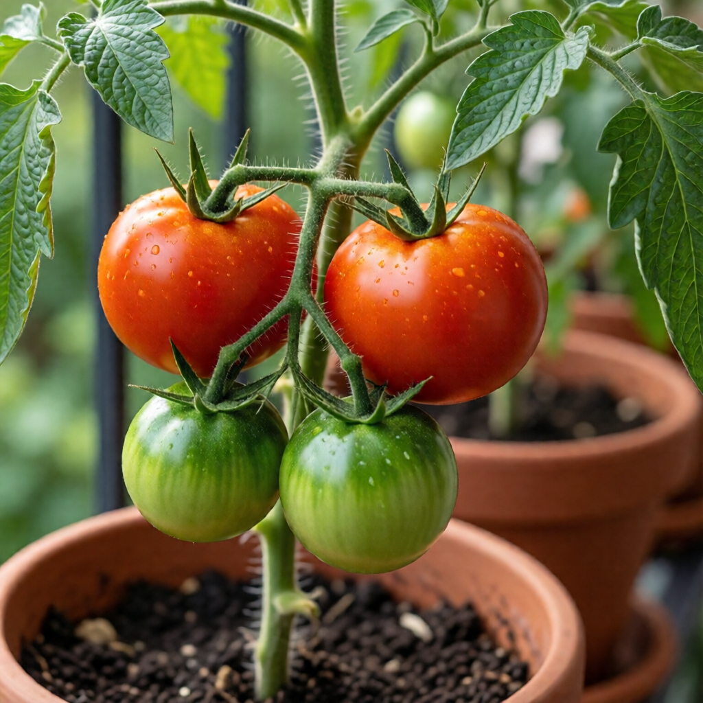 growing tomatoes in pots on balcony - garden tips and ideas