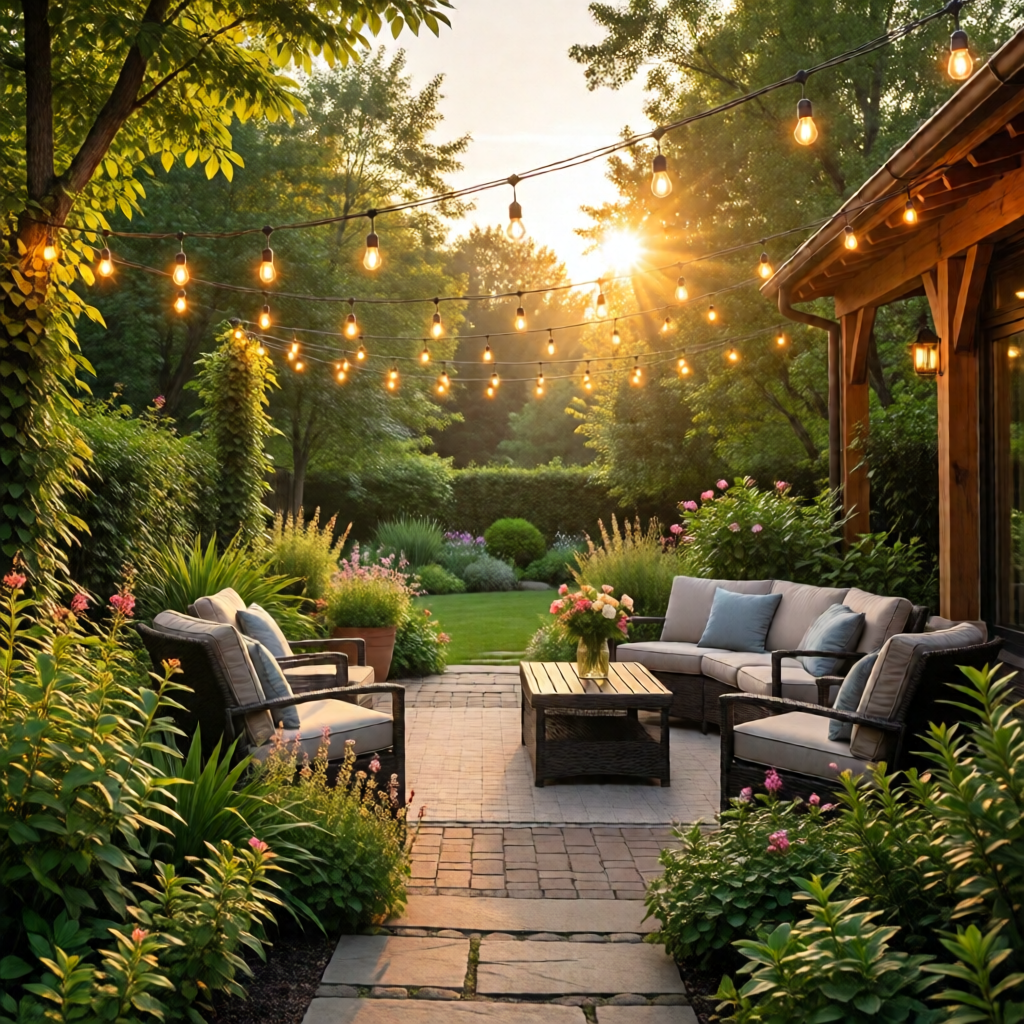 outdoor string light ideas for patio - garden tips and ideas