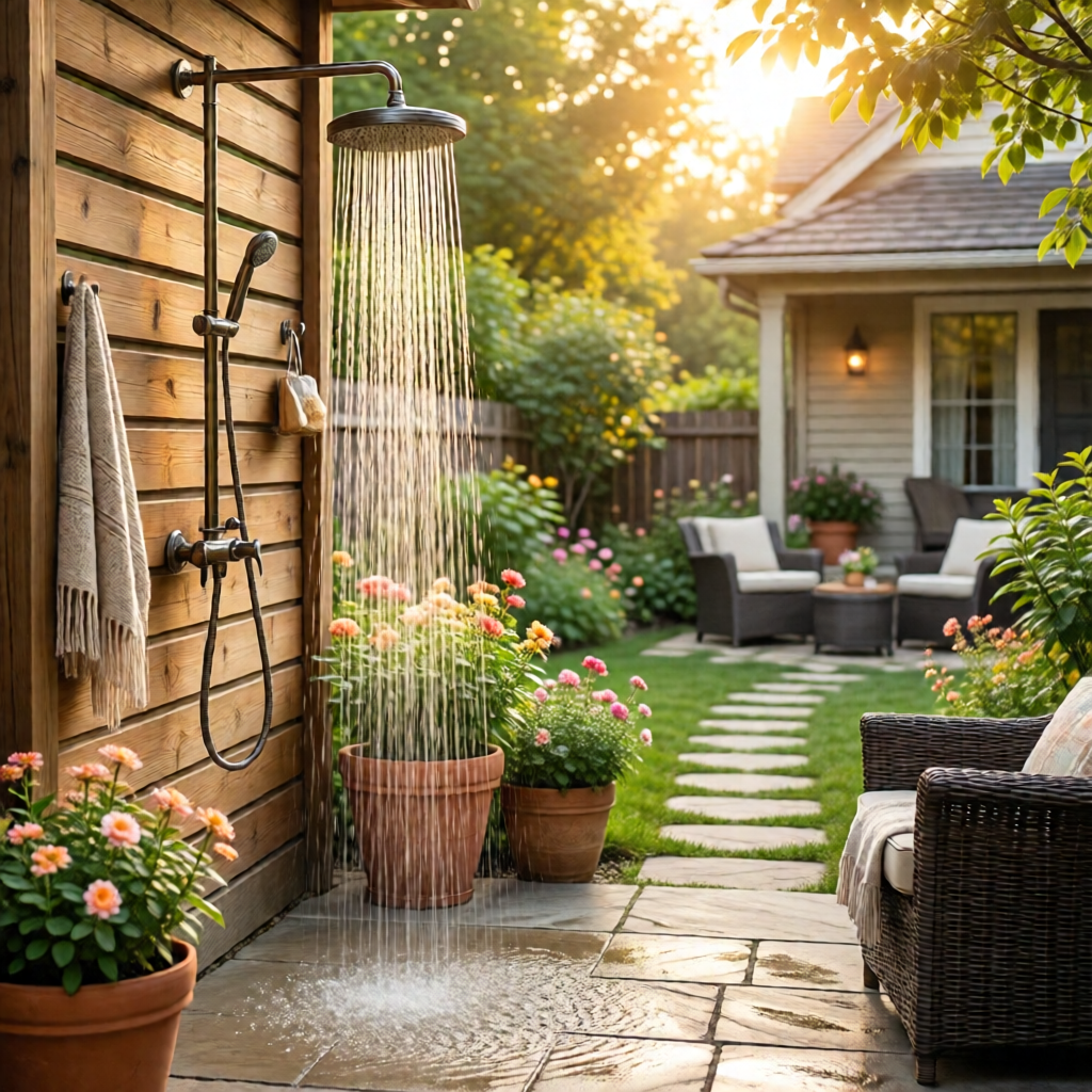 outdoor shower ideas for backyard - garden tips and ideas