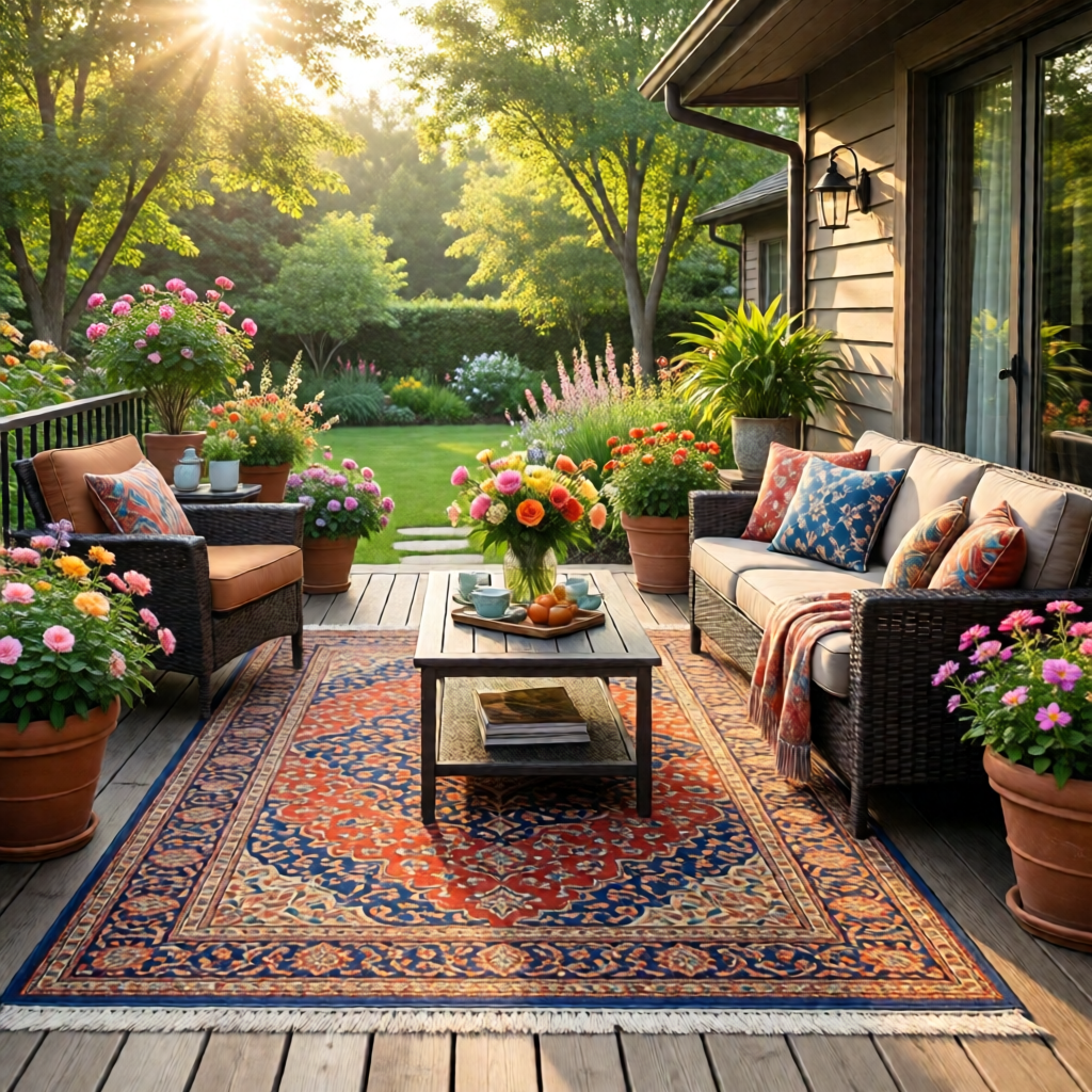 outdoor rug ideas for patio and deck - garden ideas and inspiration