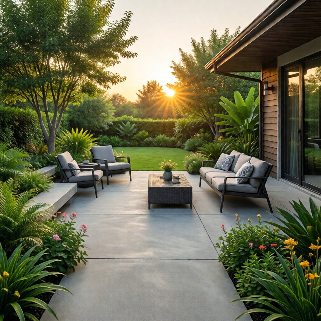 concrete patio decorating ideas - garden tips and ideas