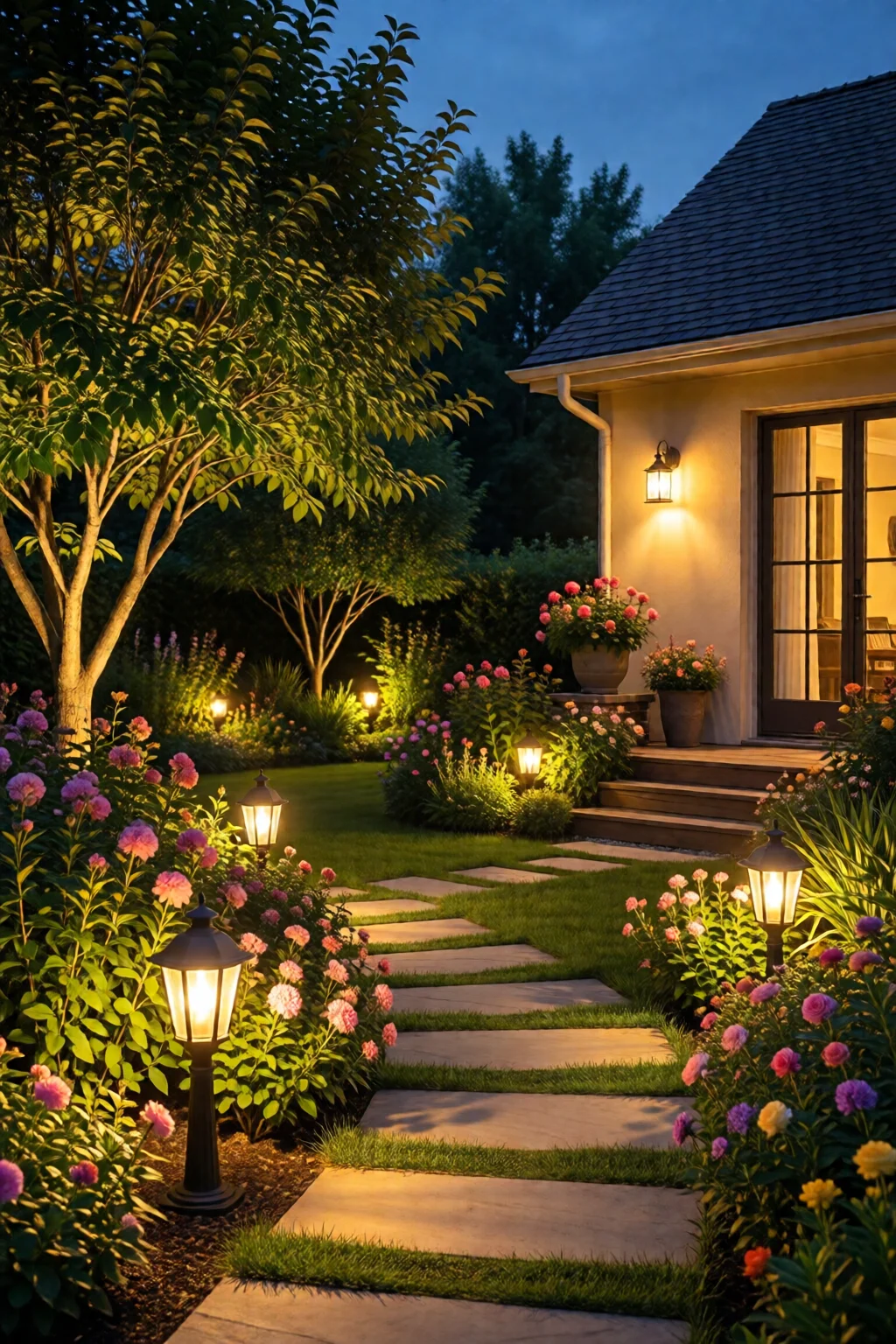 garden lighting ideas for night