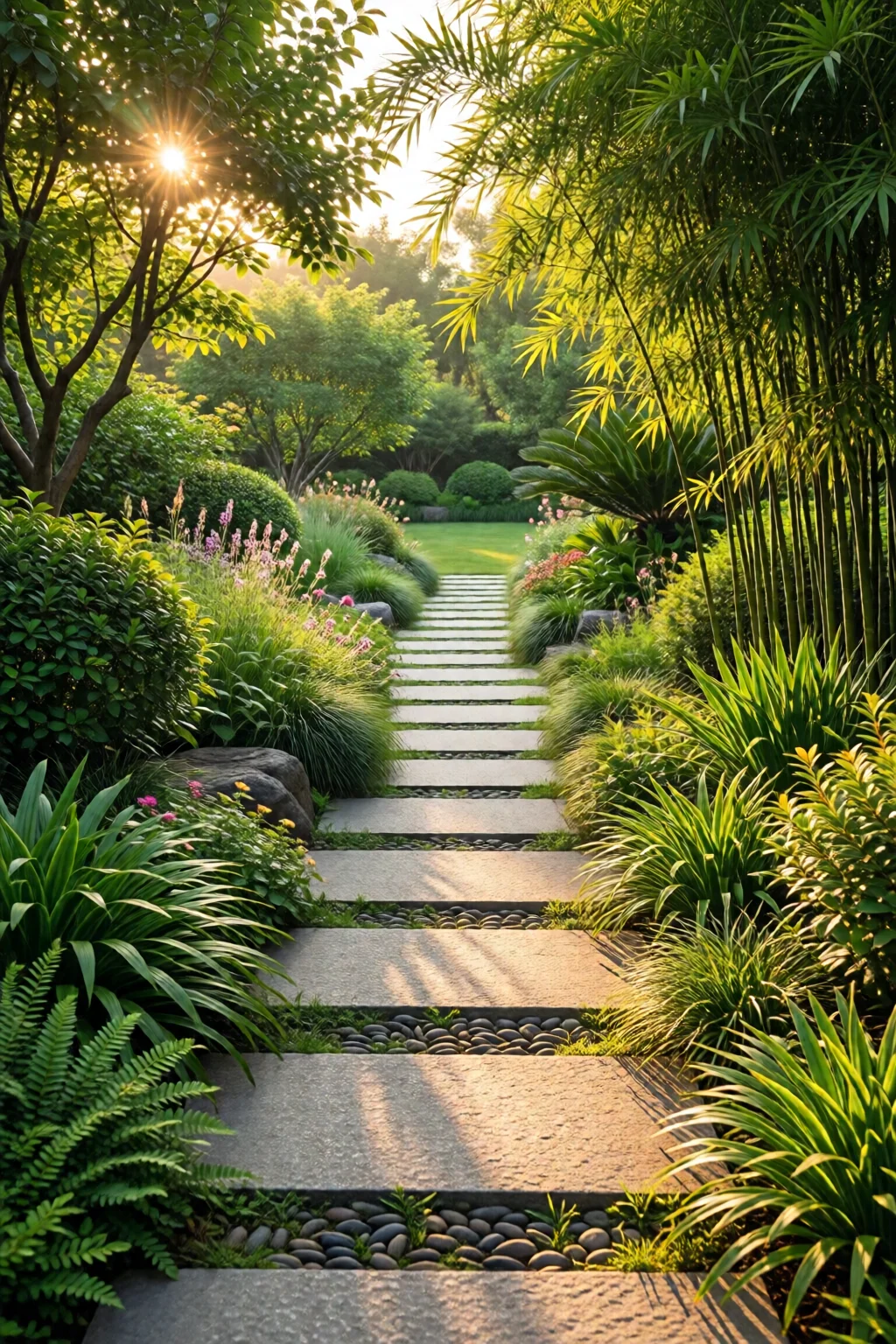 garden pathway ideas with stepping stones
