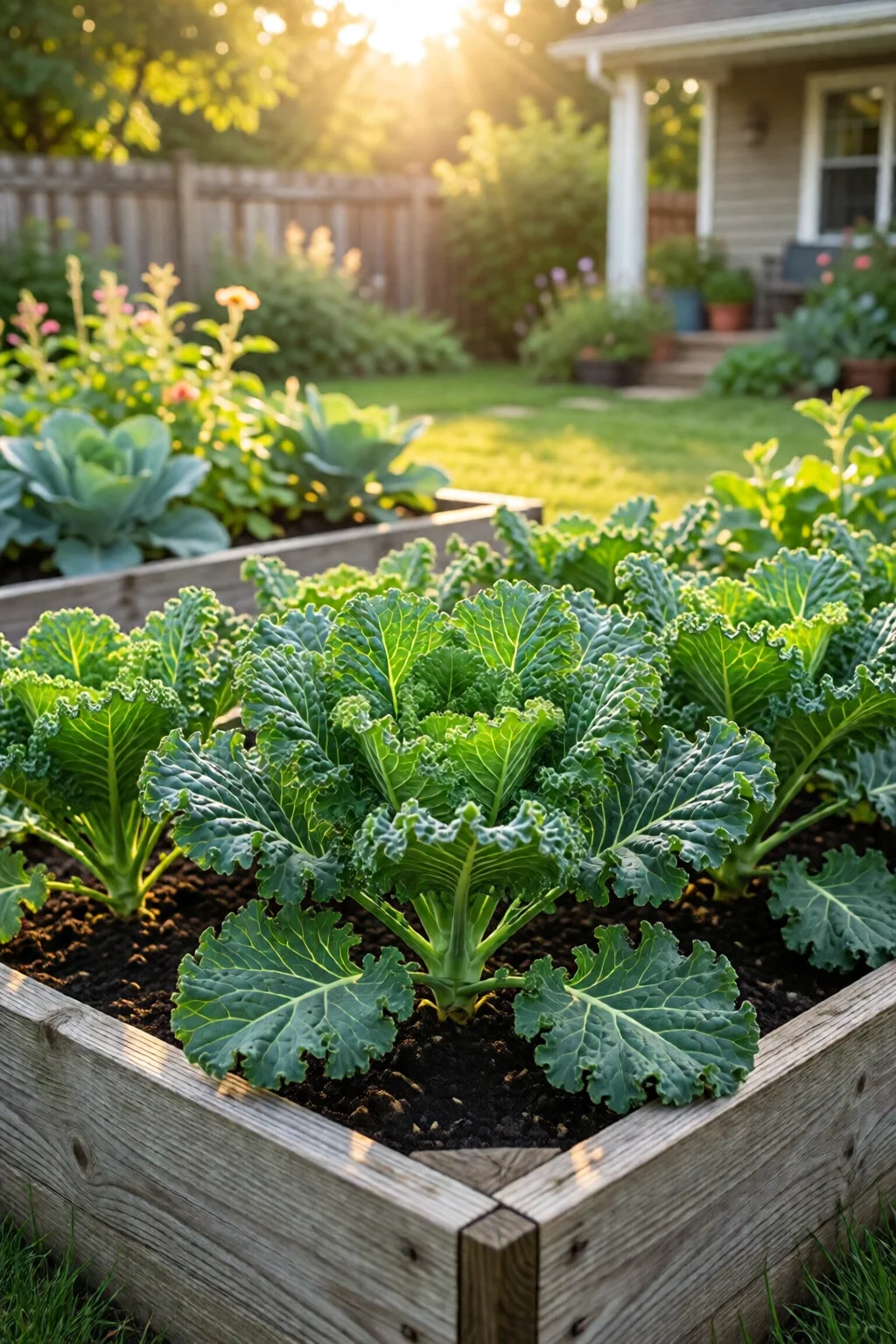 growing kale in raised beds