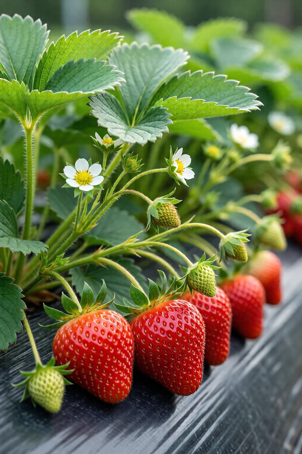 growing strawberries in raised beds