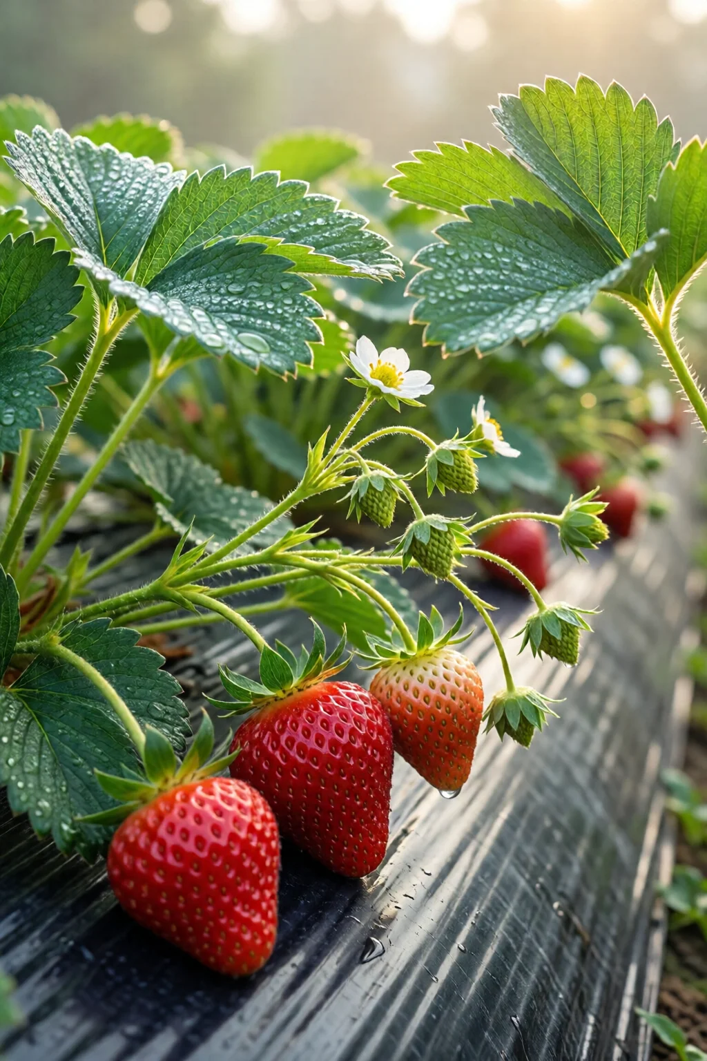 growing strawberries in raised beds