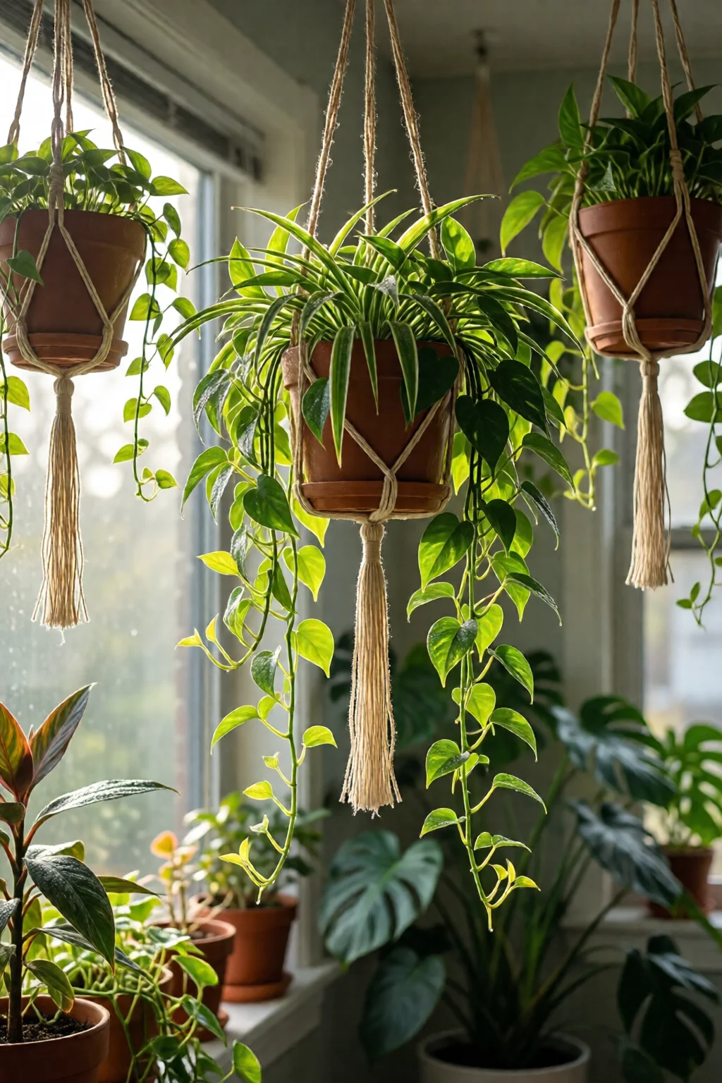 hanging indoor plants for small spaces