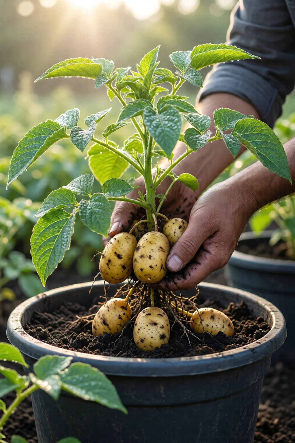 how to grow potatoes in containers