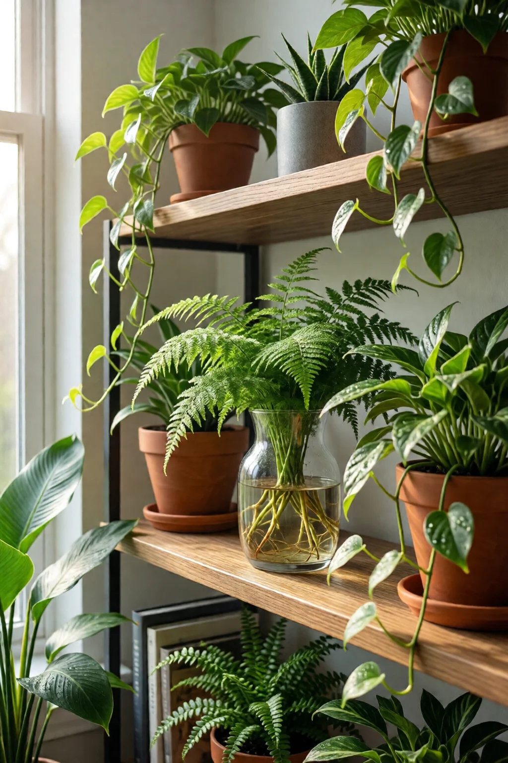 indoor plant shelf ideas and styling