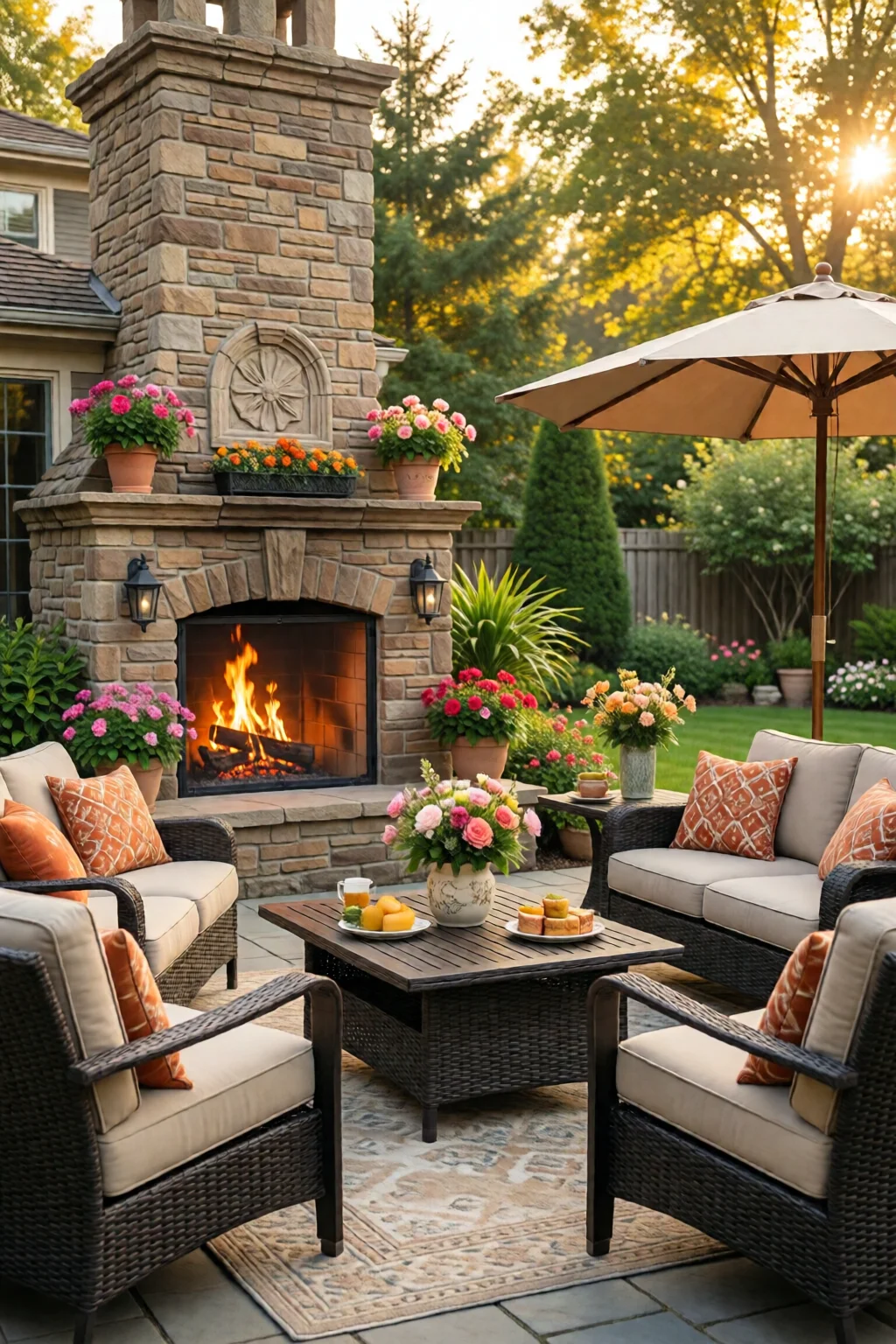 outdoor fireplace ideas for patio