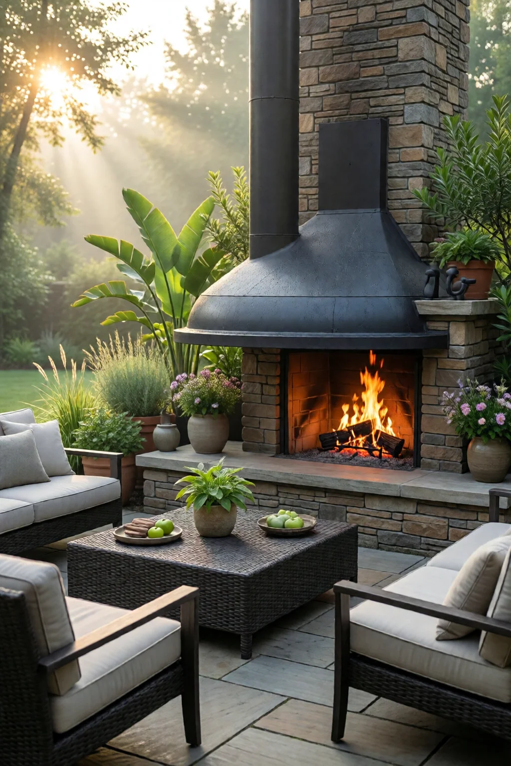 outdoor fireplace ideas for patio