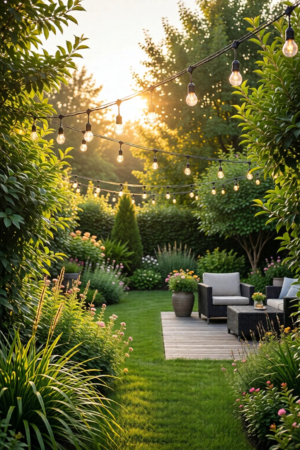 outdoor string light ideas for patio