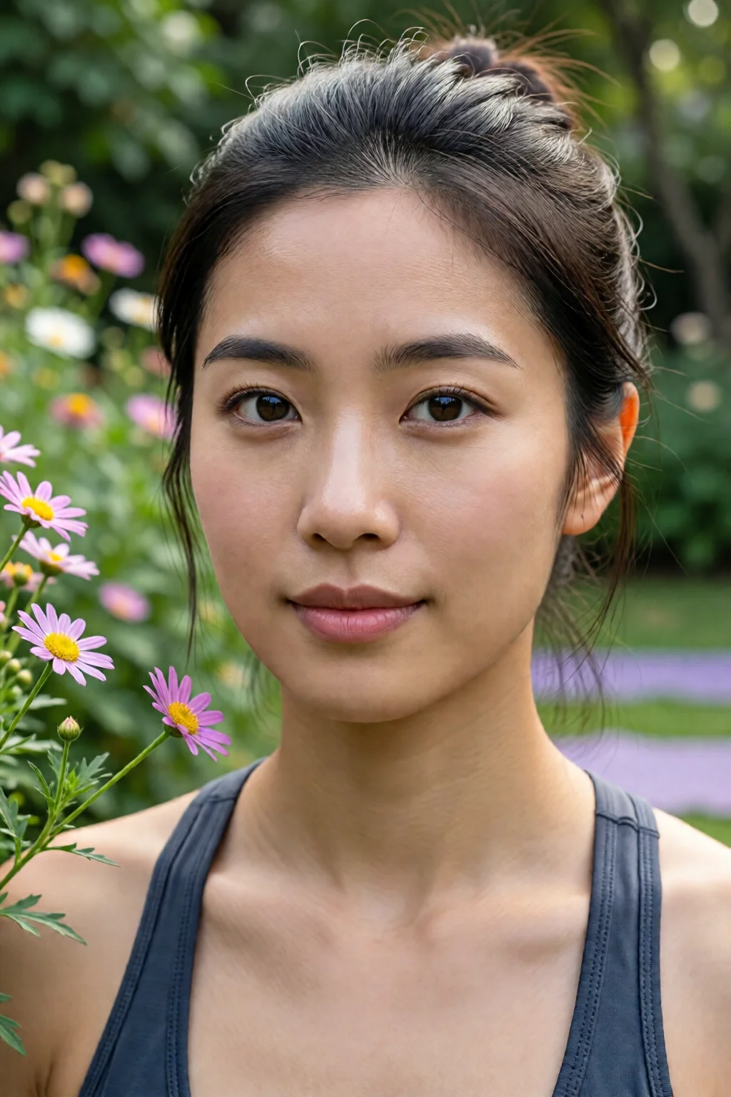 outdoor yoga space garden setup