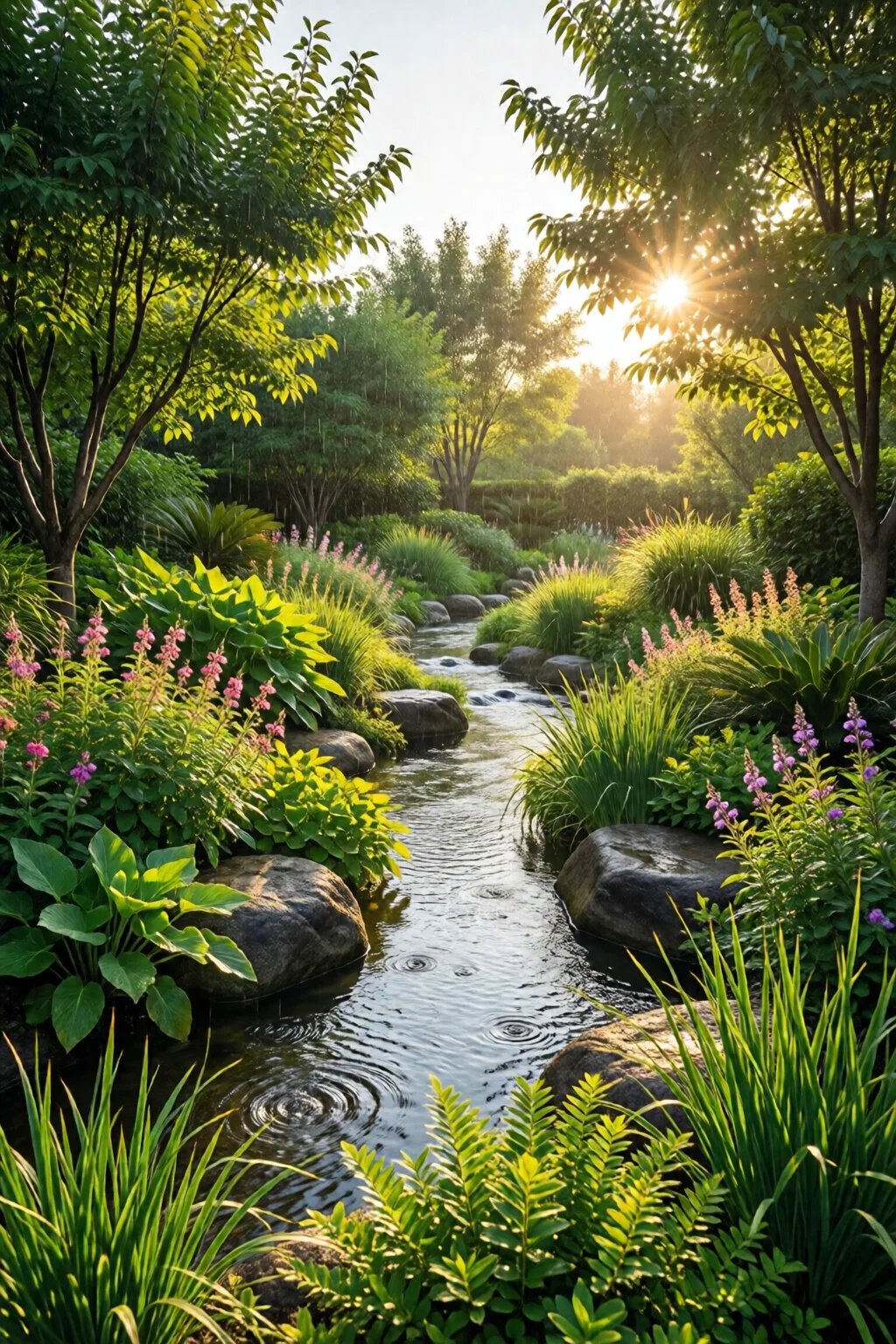 rain garden design for drainage