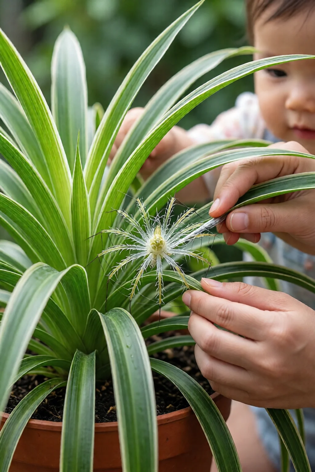 spider plant care and babies