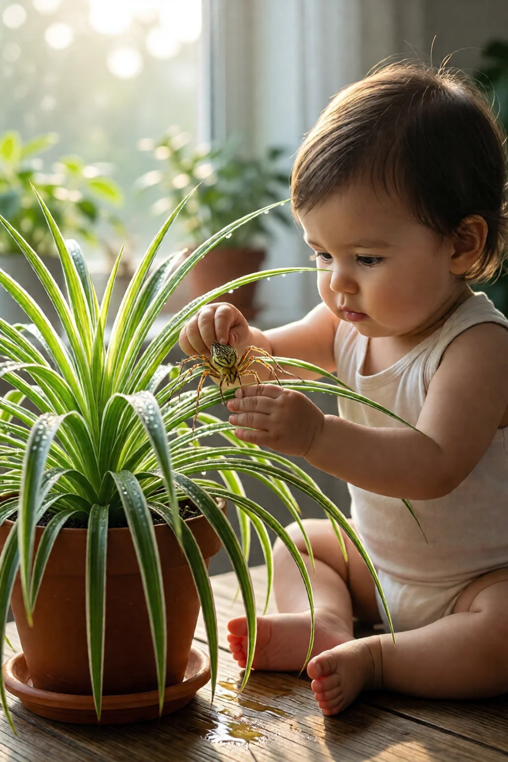 spider plant care and babies